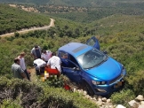 حيفا : سقوط سيارة في واد واصابة السائق باصابات متوسطة